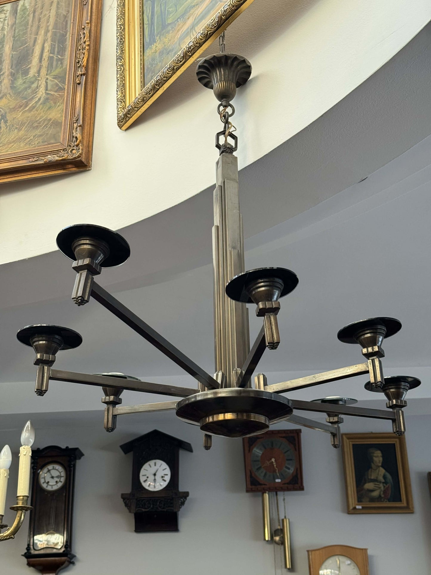 Żyrandol Art Déco, ośmioramienny Marciniak