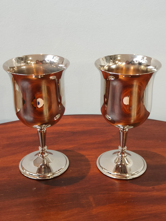 Kieliszki duże, platerowane