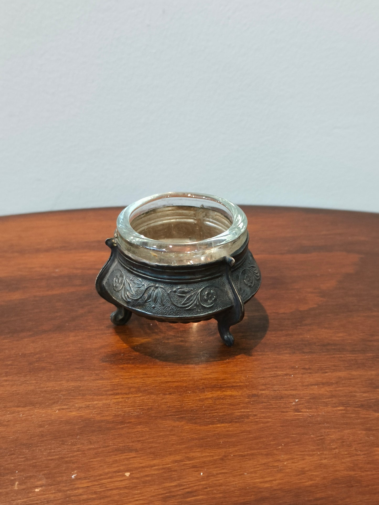 Plated salt shaker, glass