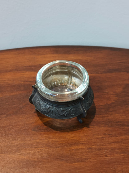 Plated salt shaker, glass