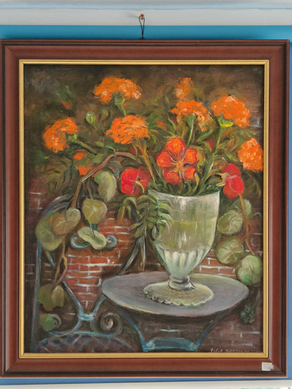 Obraz kwiaty, olej na płótnie, O. Radzikowska
