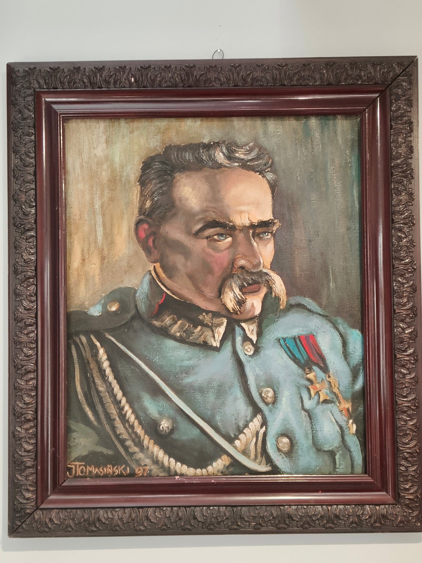 Obraz, portret Józefa Piłsudskiego, J. Tomasiński