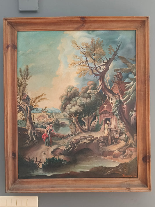 Obraz, olej na płótnie, Tomasiński, lata 80-te