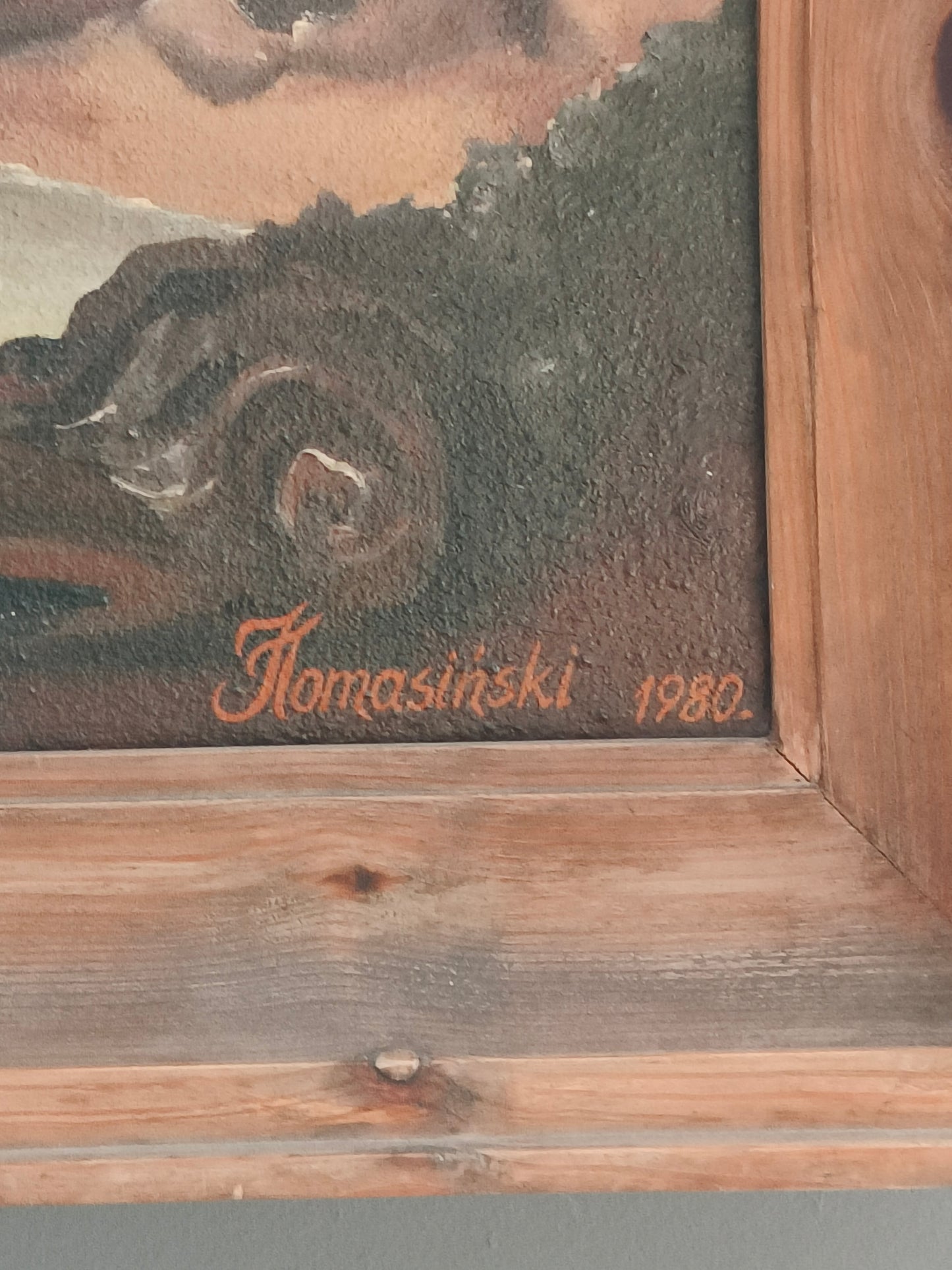 Obraz, olej na płótnie, Tomasiński, lata 80-te