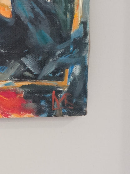 Obraz, olej na płótnie "W oczekiwaniu na spotkanie" L. Wrońska