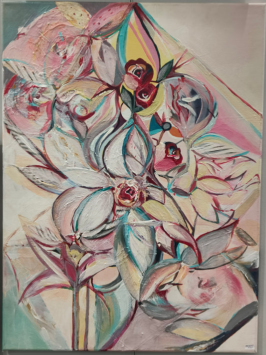 Obraz, olej na płótnie, kwiaty