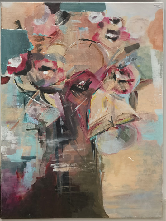 Obraz, olej na płótnie, jasne kwiaty