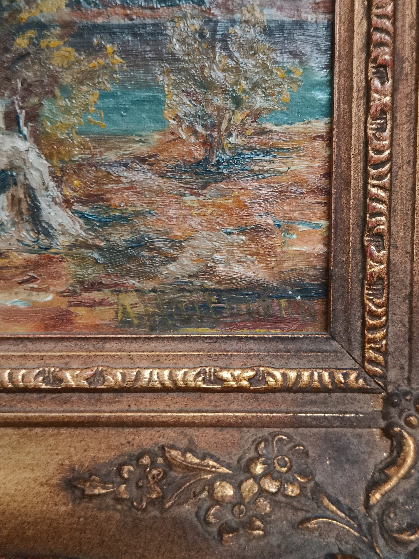 Painting, landscape, oil on canvas, signed