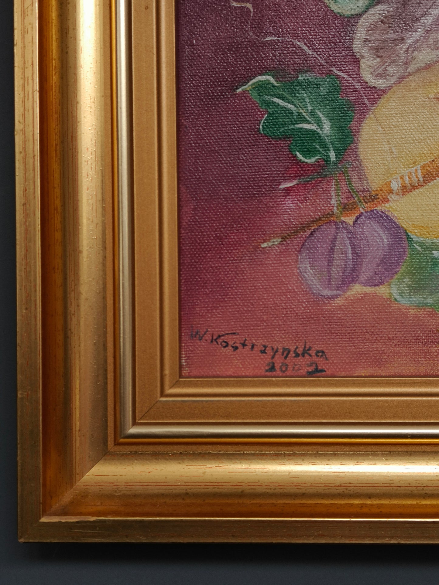 Still life painting by W. Kostrzyńska