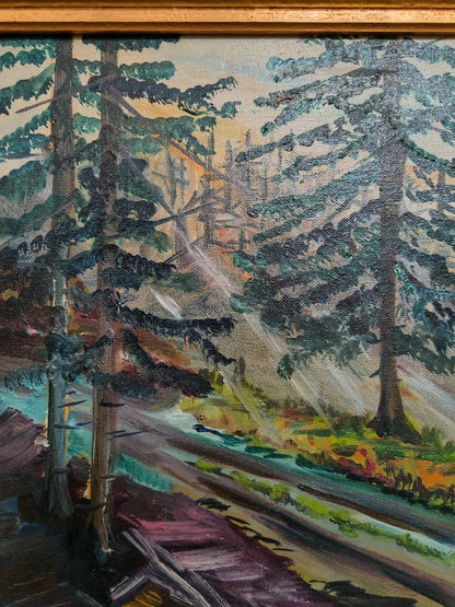 Painting, landscape, oil on canvas, signed