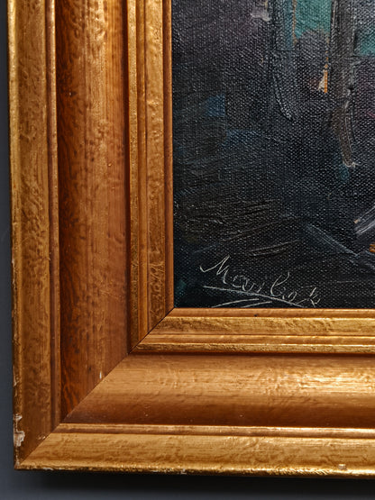 Painting, landscape, oil on canvas, signed