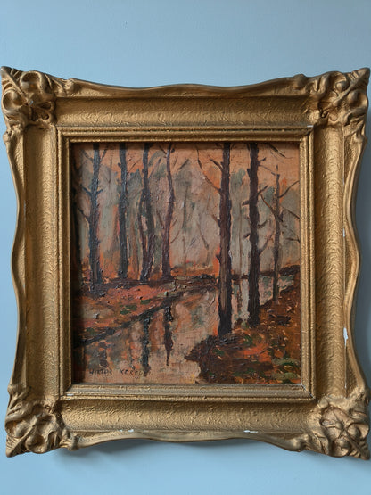 Obraz W. Korecki (1897-1980) pejzaż "Las jesienią"