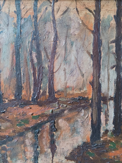 Obraz W. Korecki (1897-1980) pejzaż "Las jesienią"