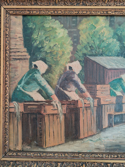 Obraz pejzaż holenderski, sygnowany