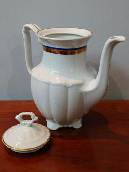 Porcelain jug, gilded, Wałbrzych