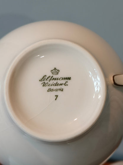 Filiżanka z talerzykiem porcelanowa, złocona, Bavaria