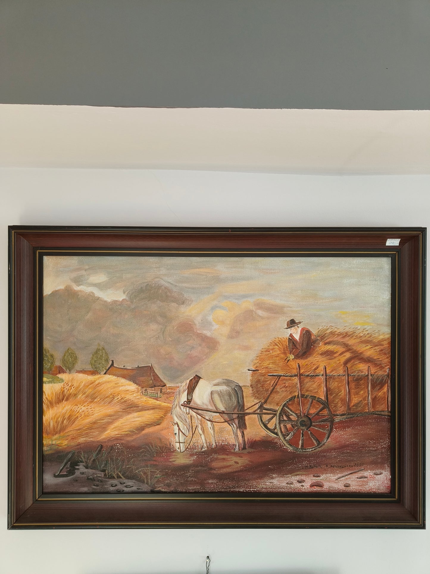 Large painting, rural landscape, B. Kostrzyńska 2006