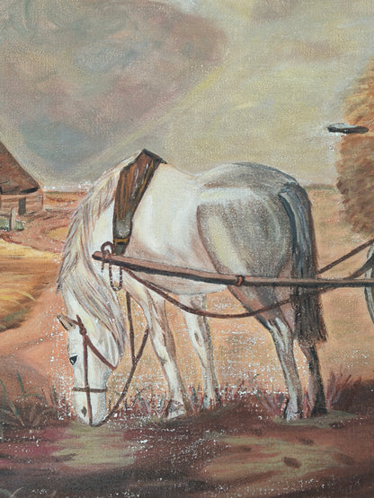 Large painting, rural landscape, B. Kostrzyńska 2006