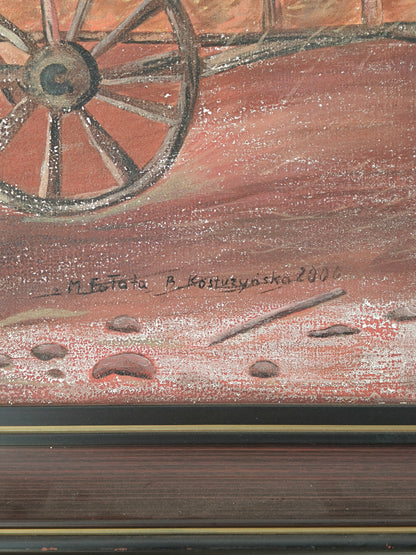 Large painting, rural landscape, B. Kostrzyńska 2006