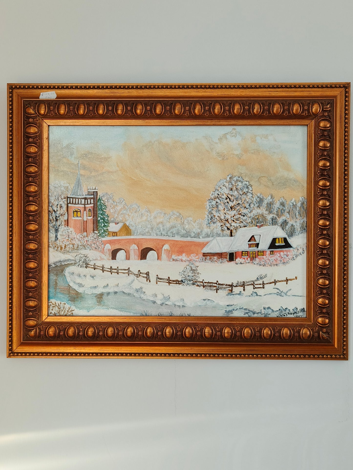 Painting, winter landscape, W. Kostrzyńska 2003