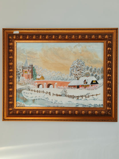 Painting, winter landscape, W. Kostrzyńska 2003