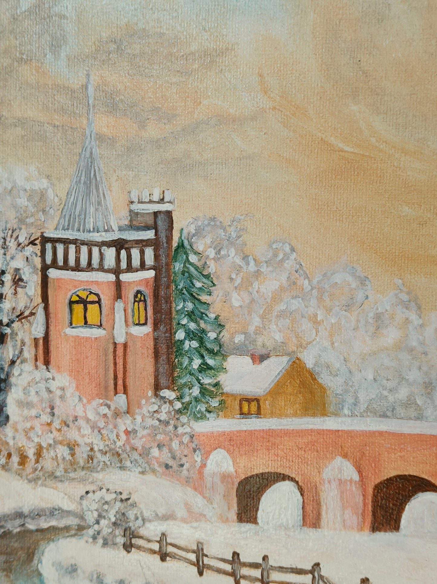 Painting, winter landscape, W. Kostrzyńska 2003