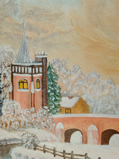 Painting, winter landscape, W. Kostrzyńska 2003