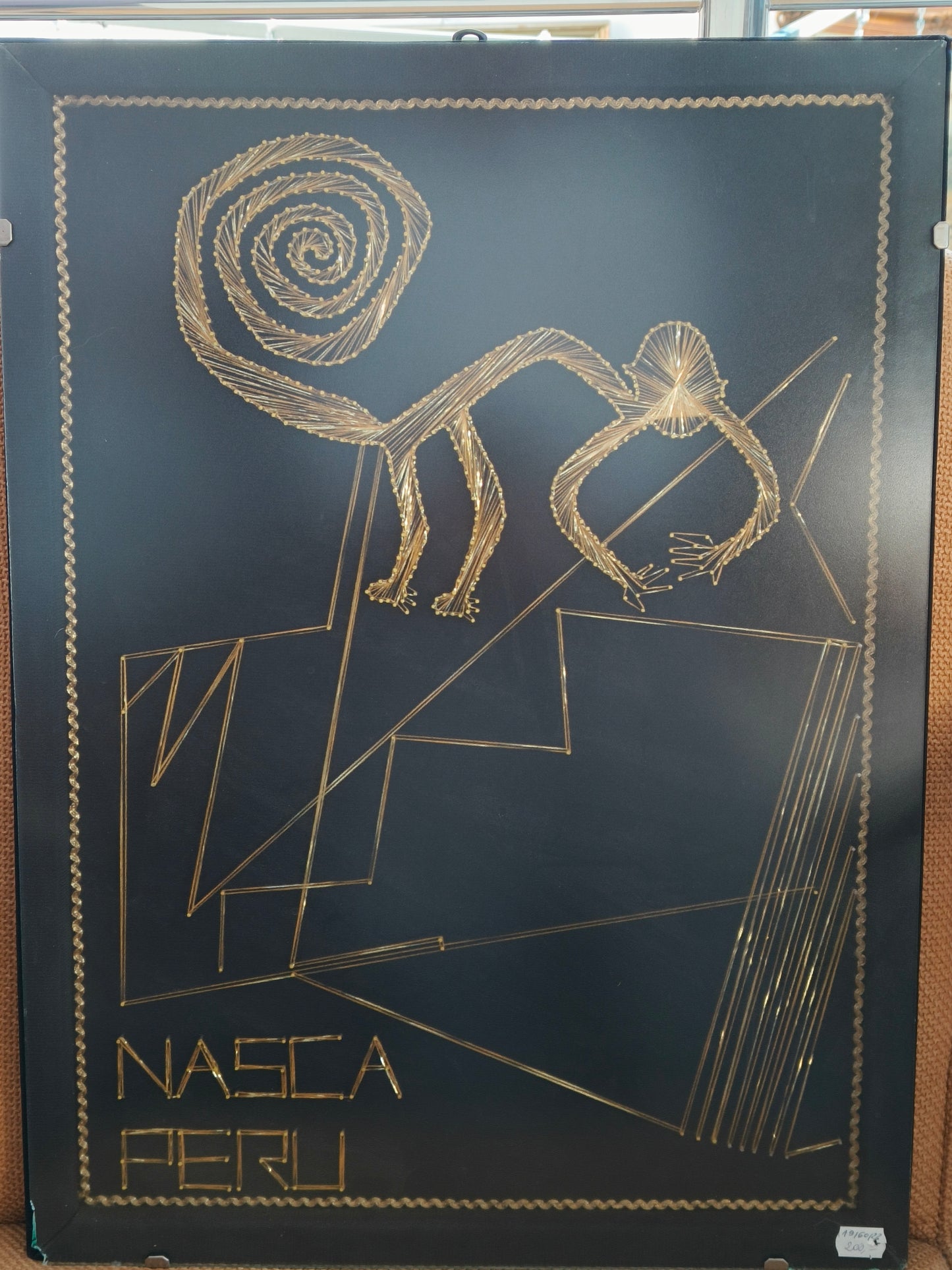 Picture, geoglyphs from Peru, made using string art technique