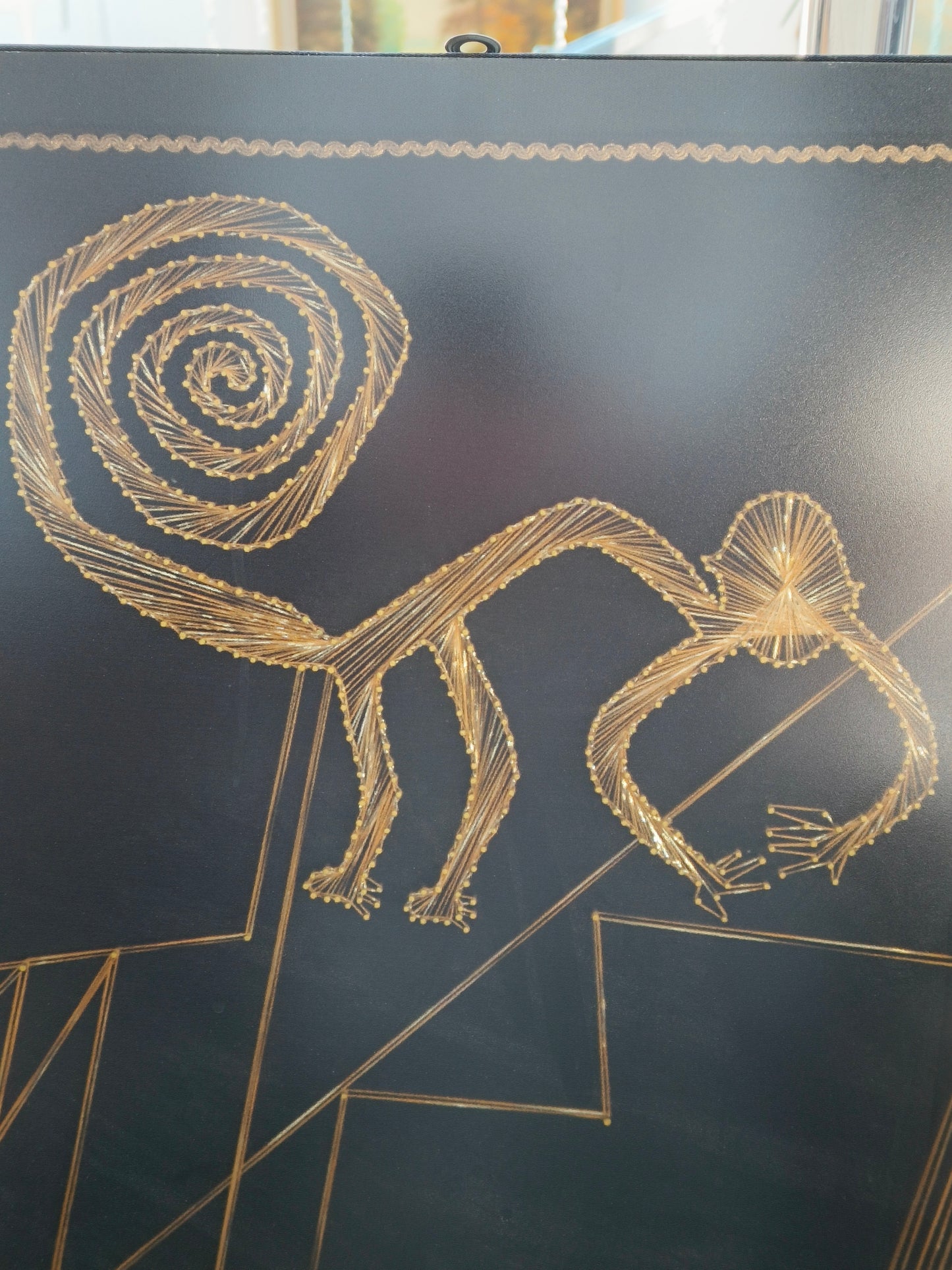 Picture, geoglyphs from Peru, made using string art technique