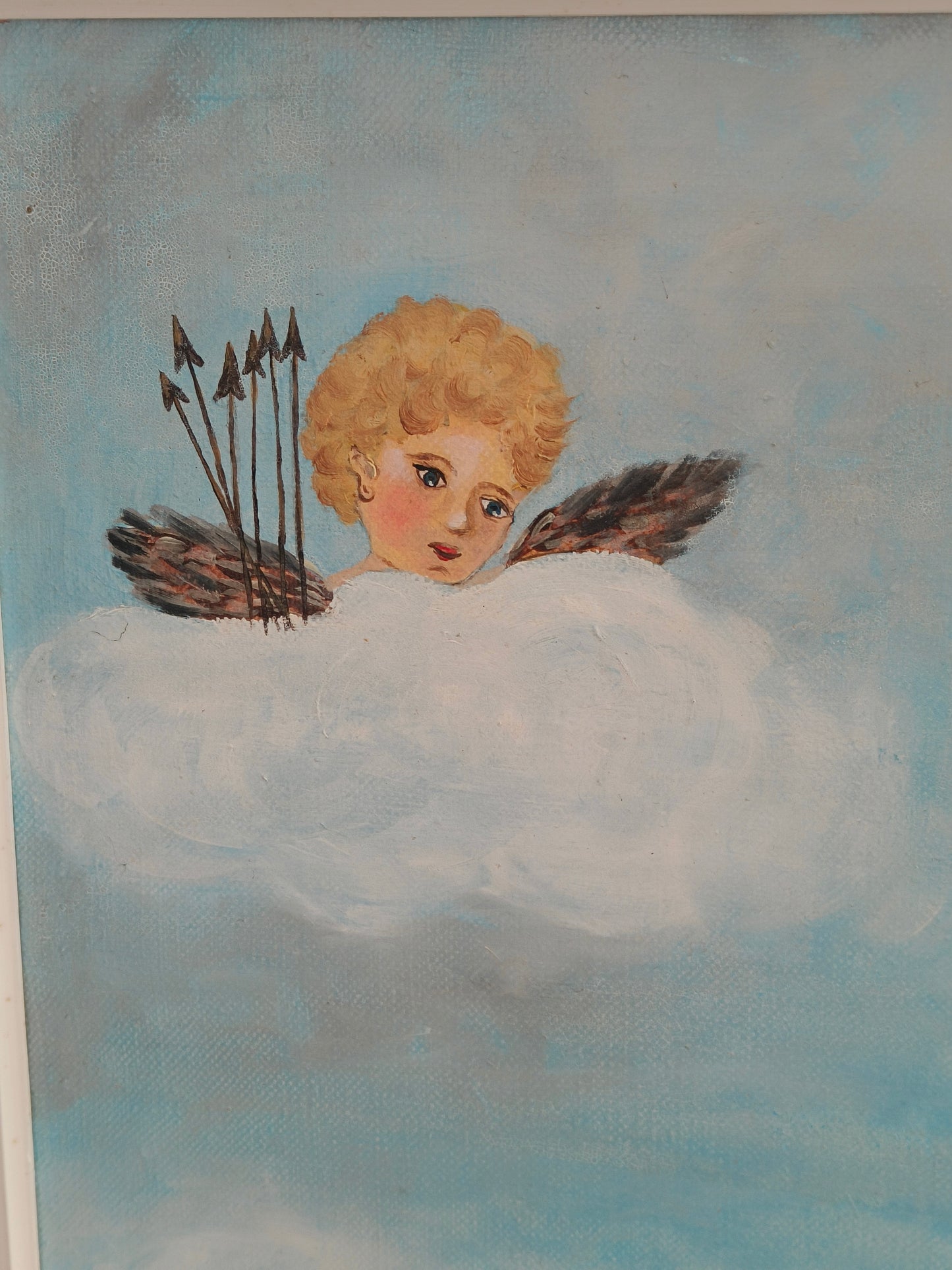 Large painting, cupids with arrows, Kostrzyńska