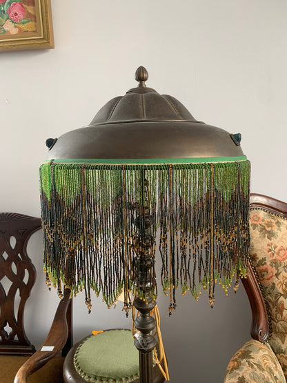 Lampa secesja, frędzle, początek XX wieku Vintage