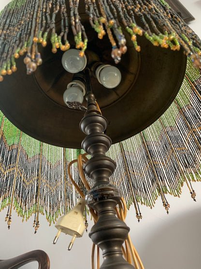 Lampa secesja, frędzle, początek XX wieku Vintage