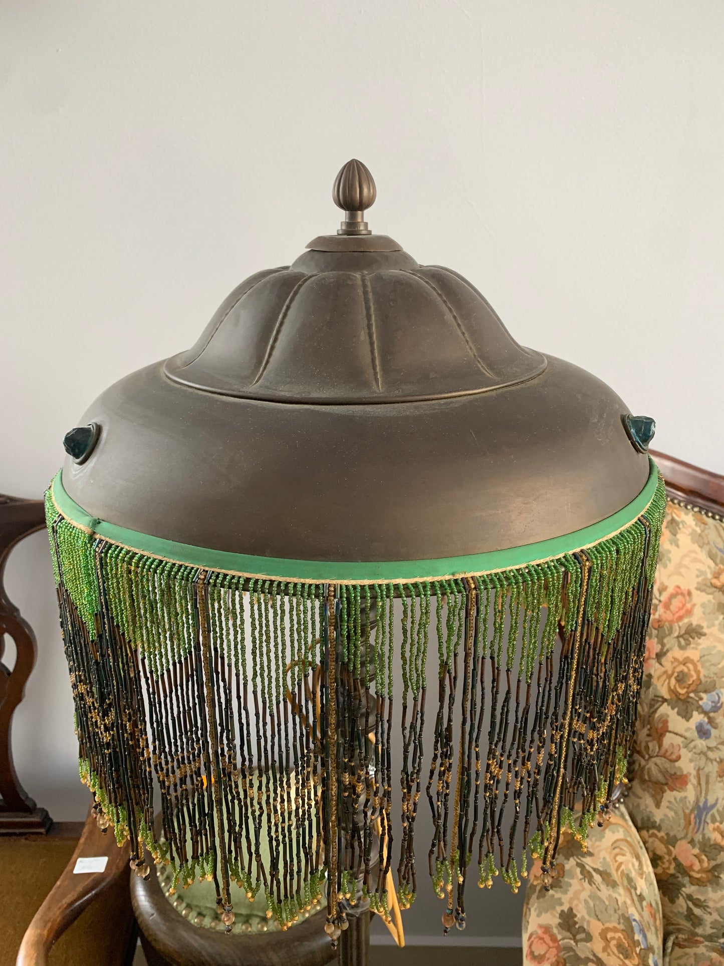 Lampa secesja, frędzle, początek XX wieku Vintage