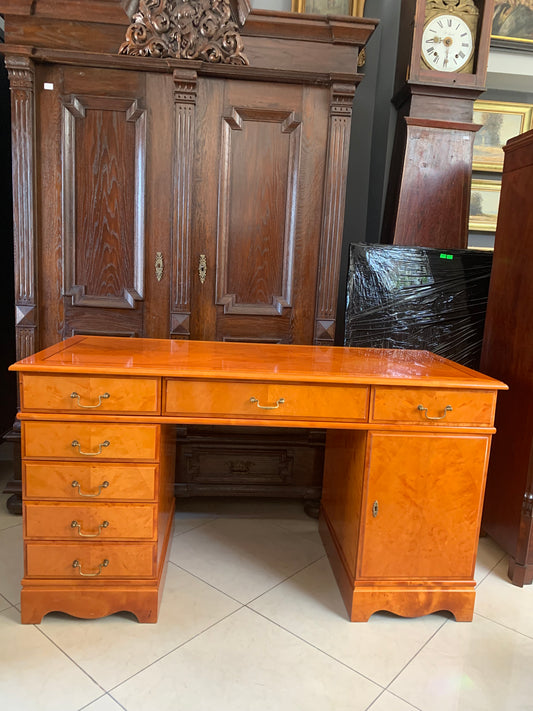 Biurko gabinetowe, angielskie, brzoza, połysk