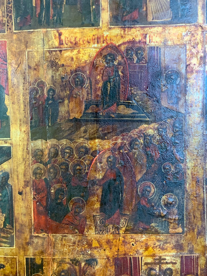 Ikona "Prazdniki" XIX w., deska, tempera