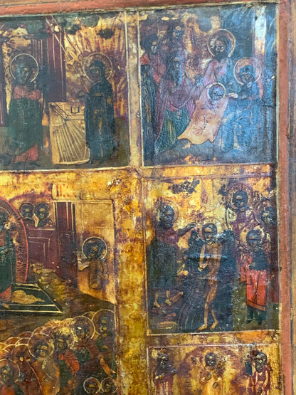 Ikona "Prazdniki" XIX w., deska, tempera