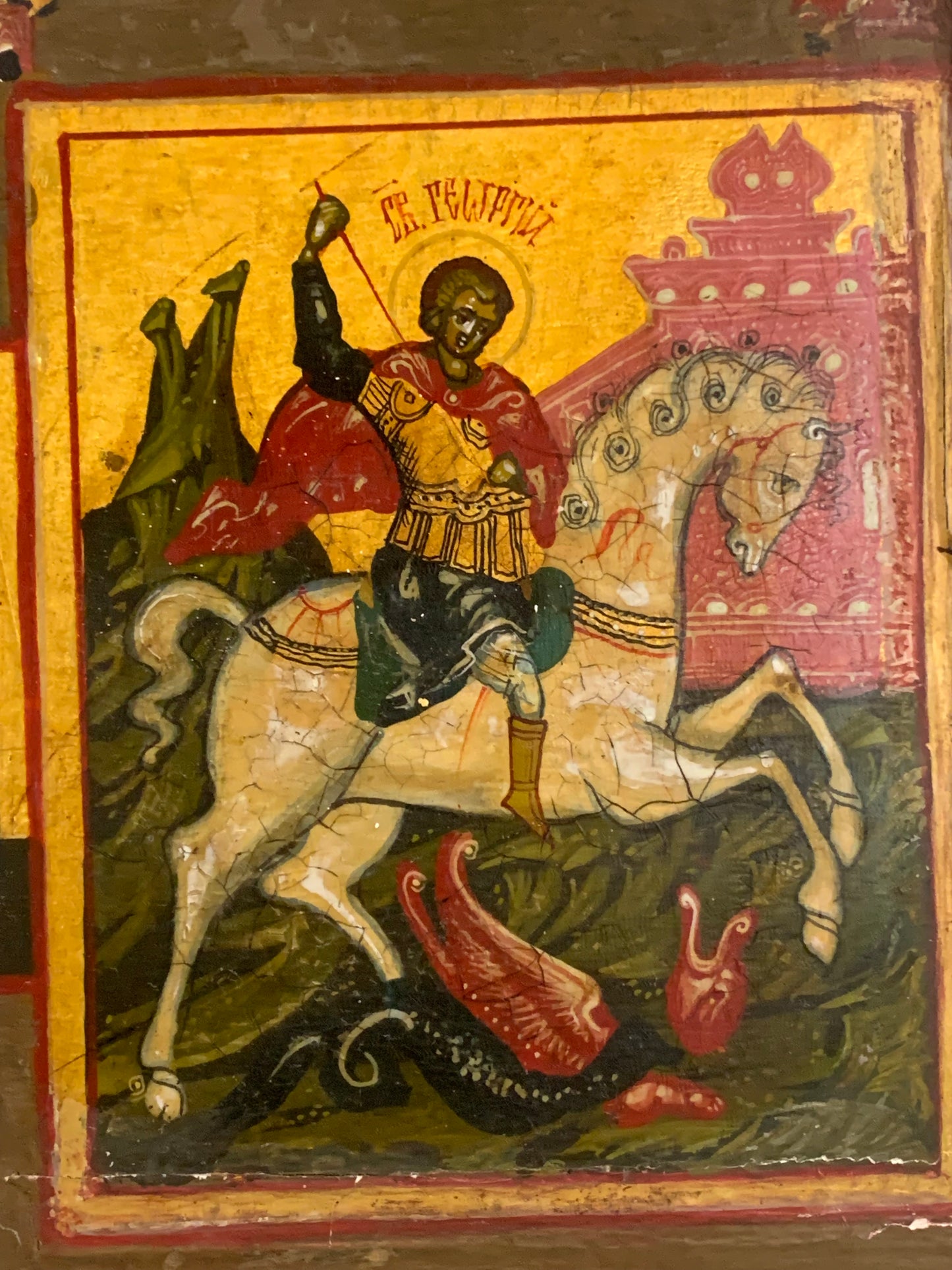 Ikona  prawosławna "Święty Jeży" XIX w.