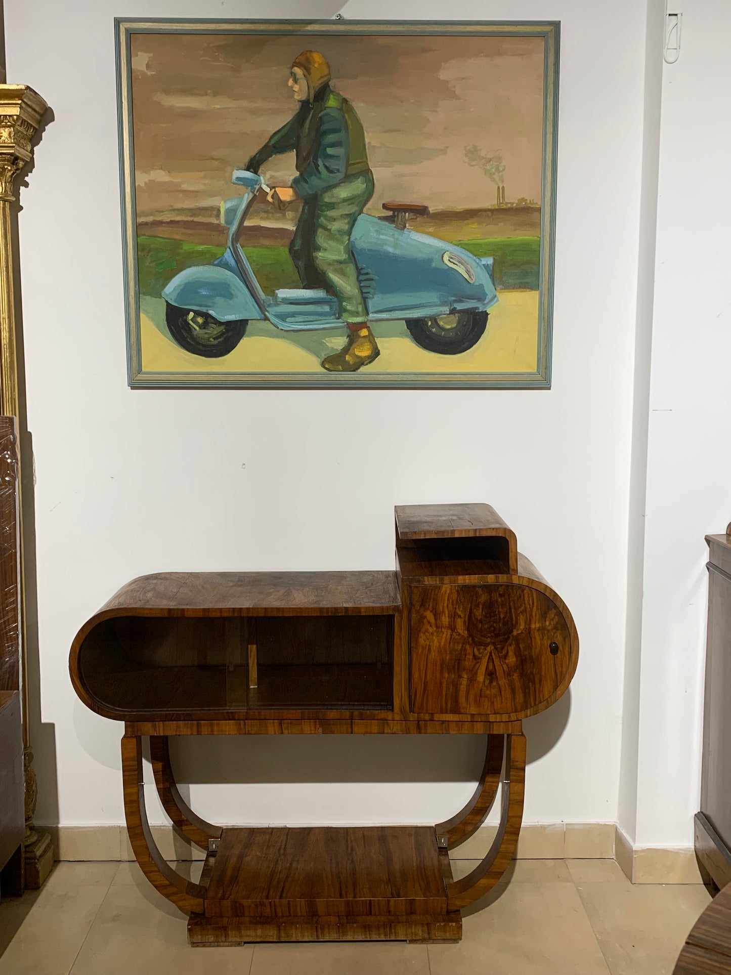 Serwantka, szafka oszklona art deco lata 30-e