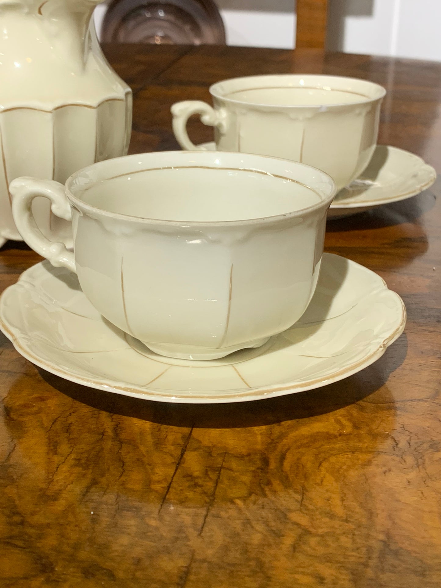 Serwis herbaciany, niemiecka porcelana sygnowana 6 os.