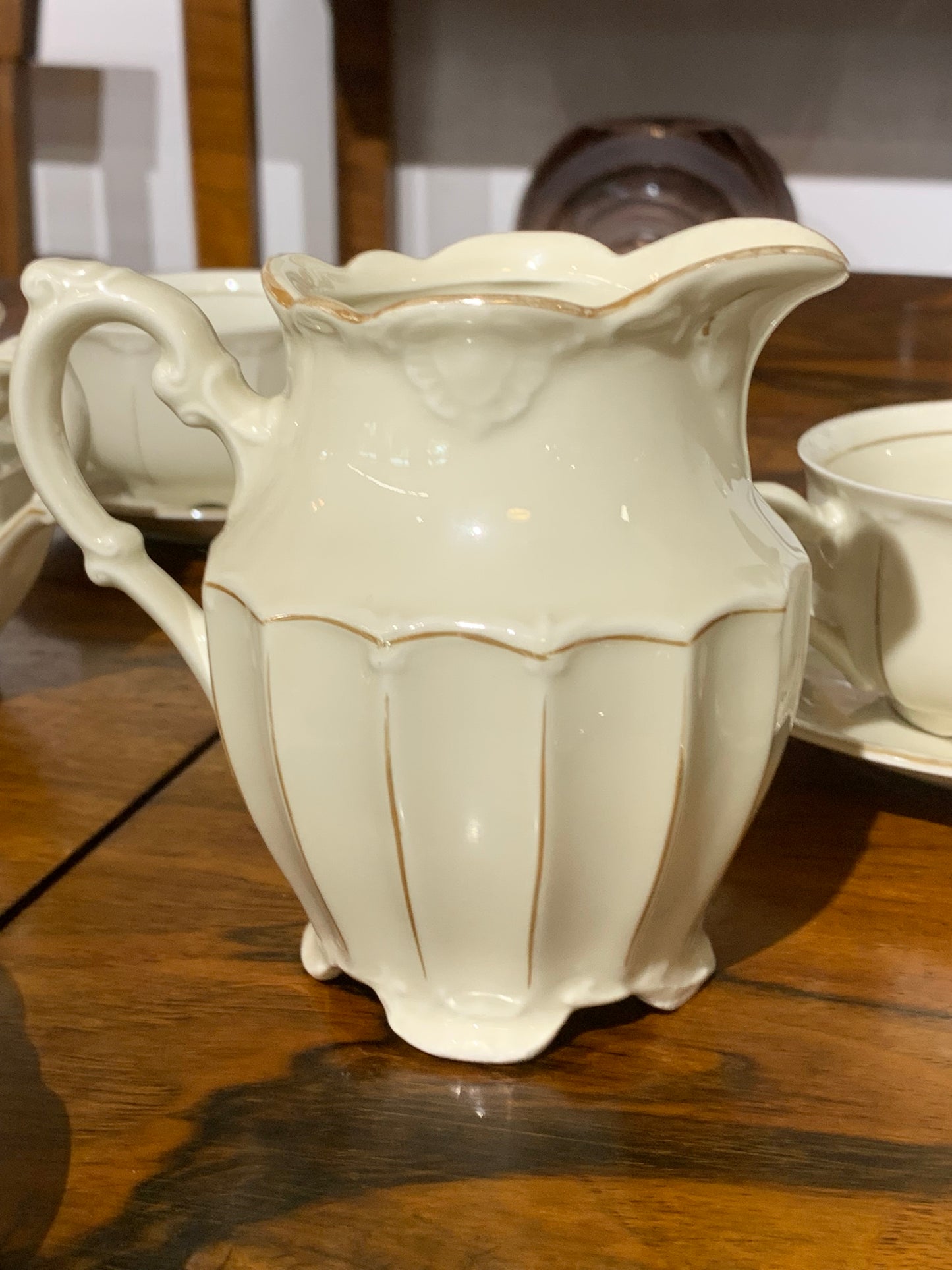 Serwis herbaciany, niemiecka porcelana sygnowana 6 os.