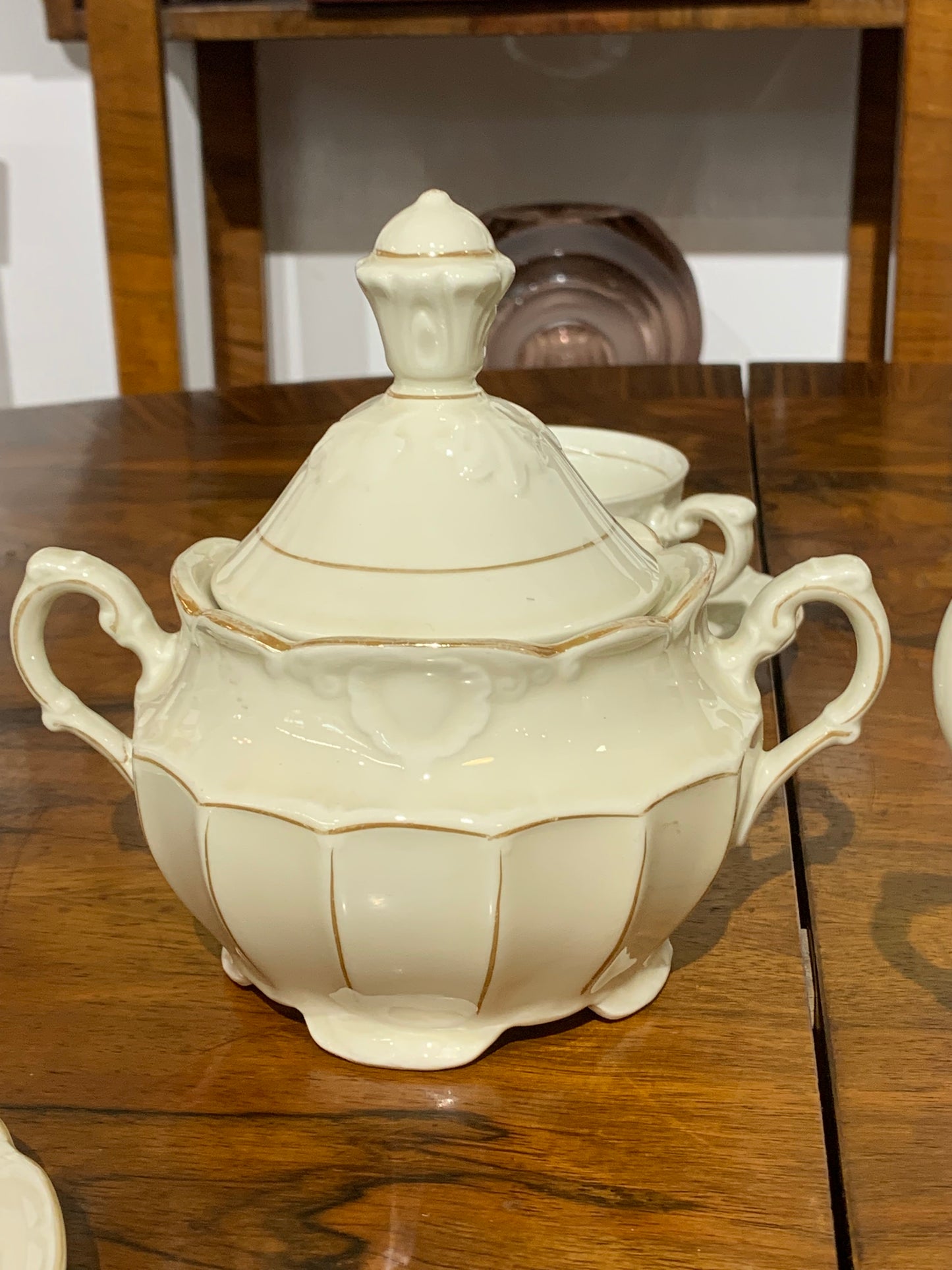 Serwis herbaciany, niemiecka porcelana sygnowana 6 os.