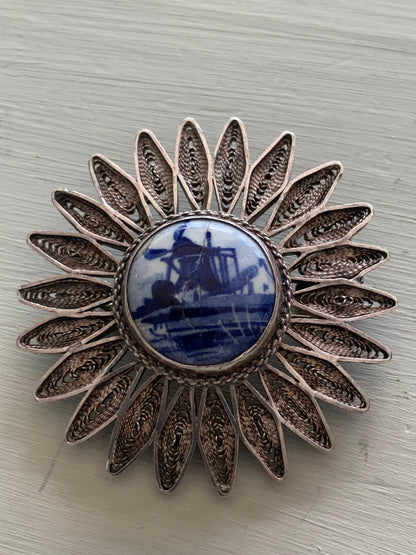 Broszka DELF metal, ceramika