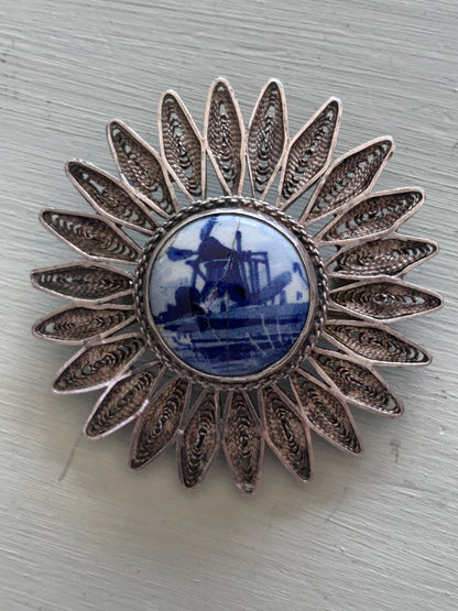 Broszka DELF metal, ceramika