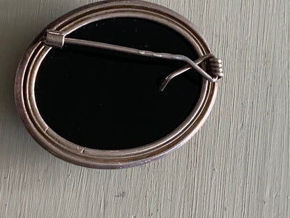 Broszka srebro pr. 925, onyks
