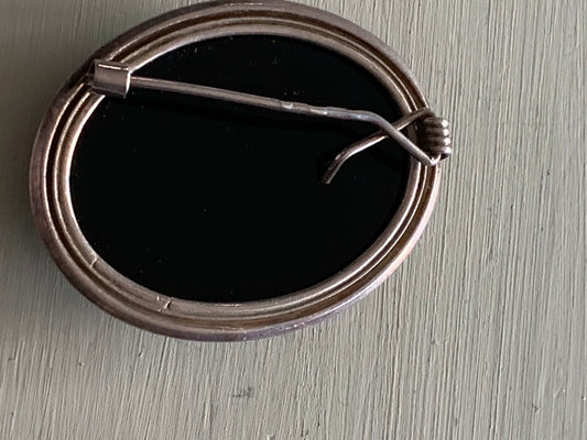Broszka srebro pr. 925, onyks