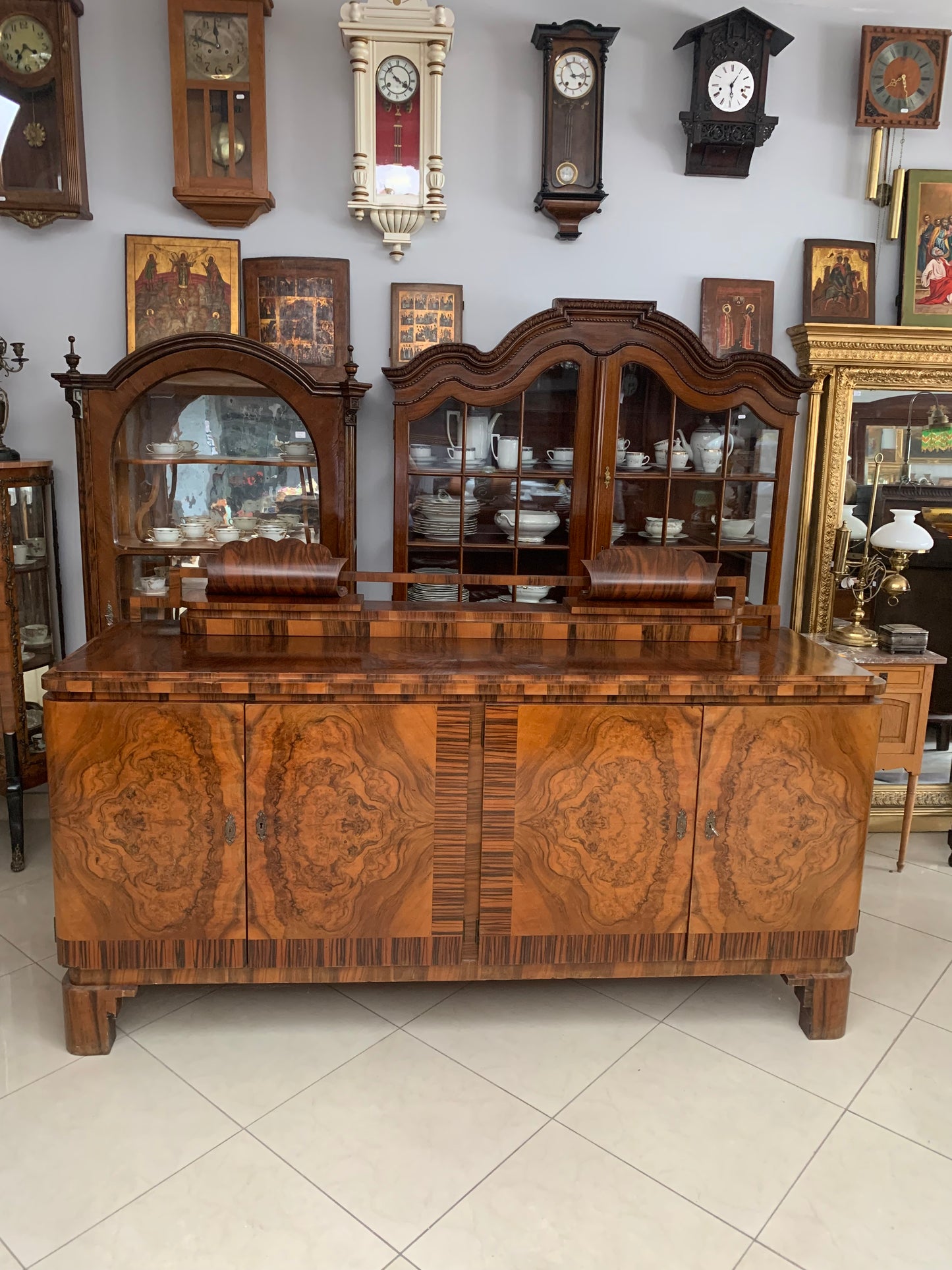 Bufet, komoda orzechowa, styl Art Deco, unikat