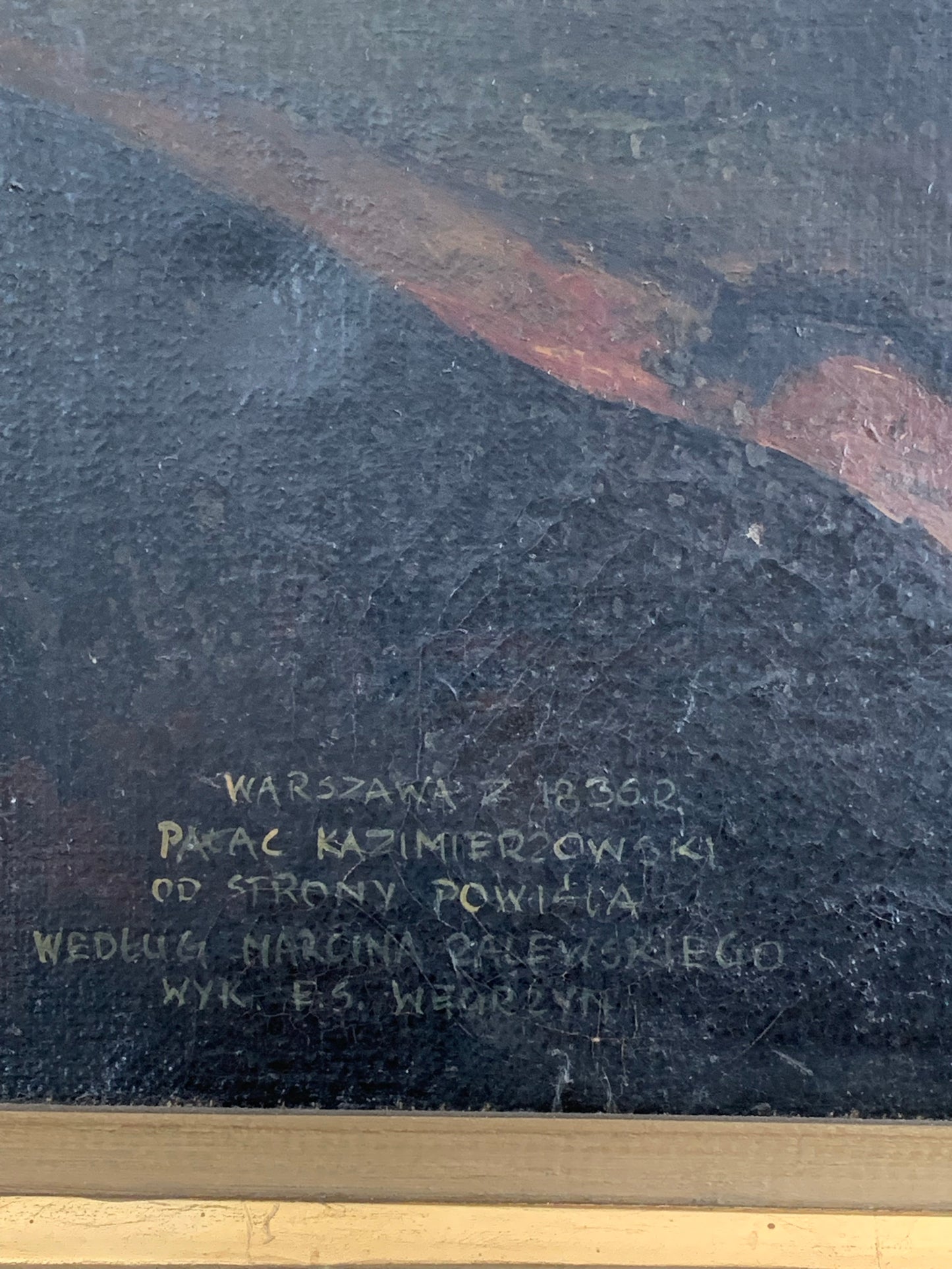 Obraz Warszawa 1836 r, Pałac Kazimierzowski wg M. Zalewskiego, kopia Węgrzyna