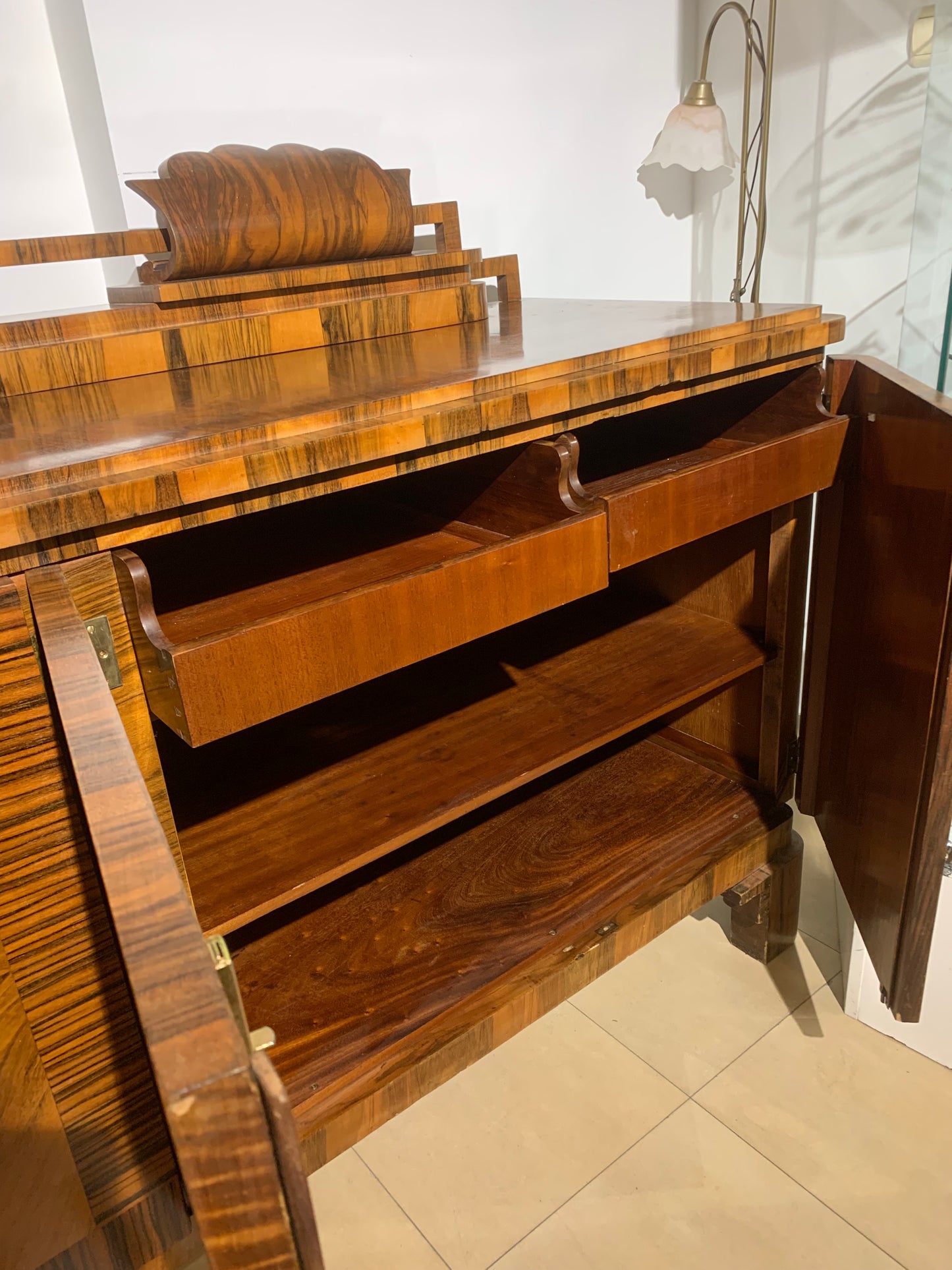 Bufet, komoda Art Deco, orzech, lata 30-e