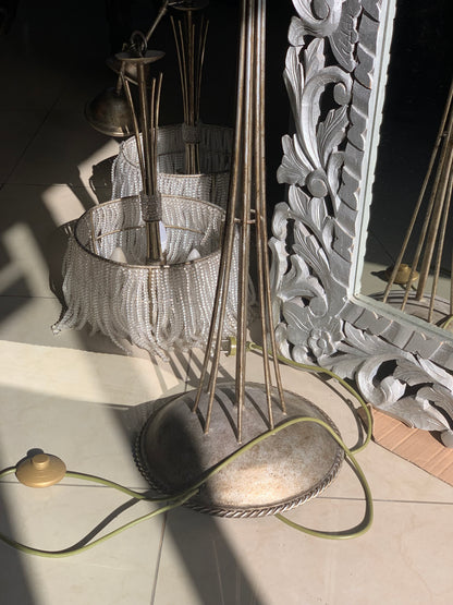 Lampa podłogowa Vintage z koralików