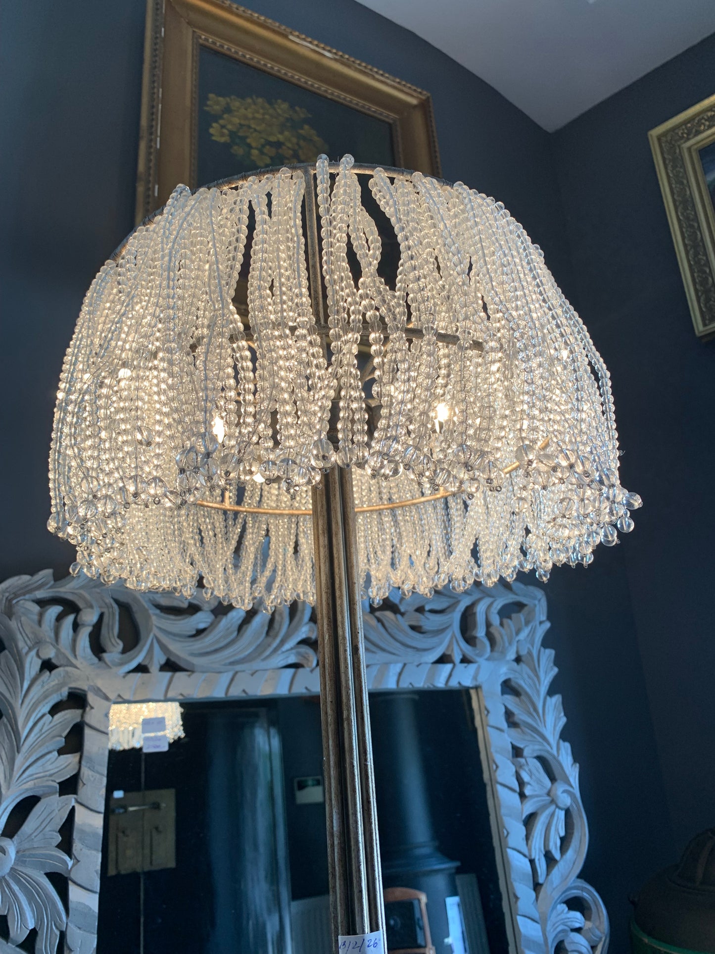 Lampa podłogowa Vintage z koralików